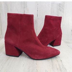 Vagabond Red Suede Booties